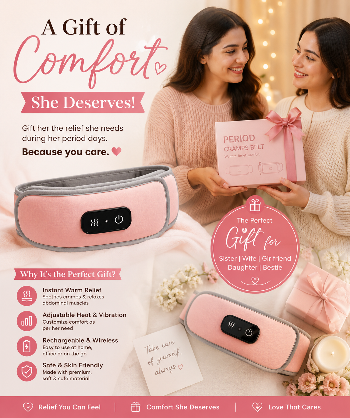 Period Cramp Relief Heating Belt
