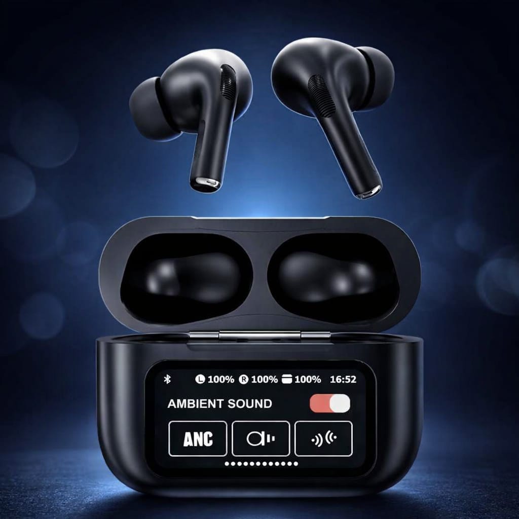 Smart Touch Screen ANC Wireless Earbuds